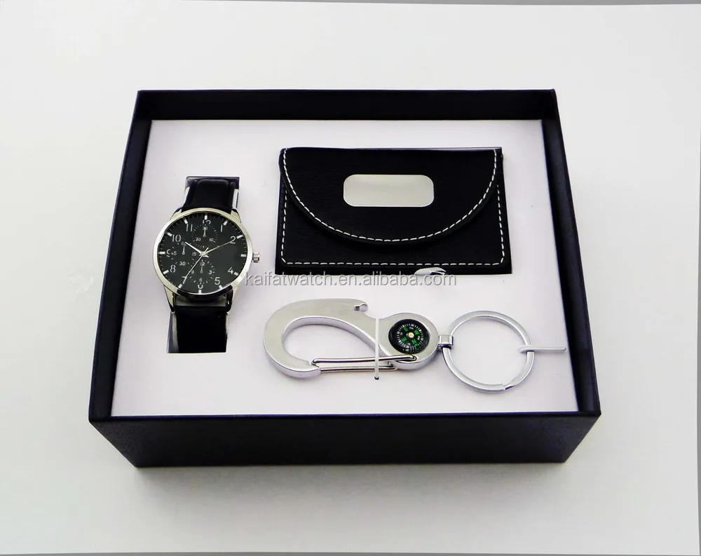 wholesale cheap keychain watch pen gift set
