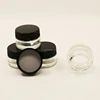 Unbreakable Transparent small glass jar 5ml food grade wax oil extract glass bho container with black lid