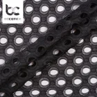 Crochet embroidery black lace polyester big hole mesh fabric