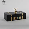Wholesale decorated wood amenities box souvenir vintage luxury black wooden gift perfume box