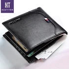 Custom Logo 2018 Wholesale Business Leather Card Slim Travel Wallet, Black Mens Wallet Leather