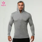 Custom Bulk Dry Fit Long Sleeve Shirts Men Plain Blank Hooded Long T Shirt