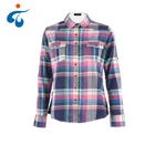 Custom logo woven plus size cotton plaid woman korean style clothes