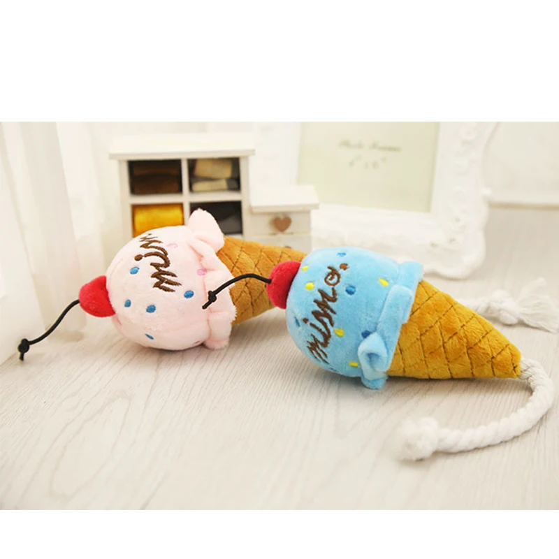 OnnPnnQ Plush Delicious Ice Cream Toys Puppy Cat Interactive Toys For Small Dog Bite Resistant Chew Squeak Toys Pet Supplies2