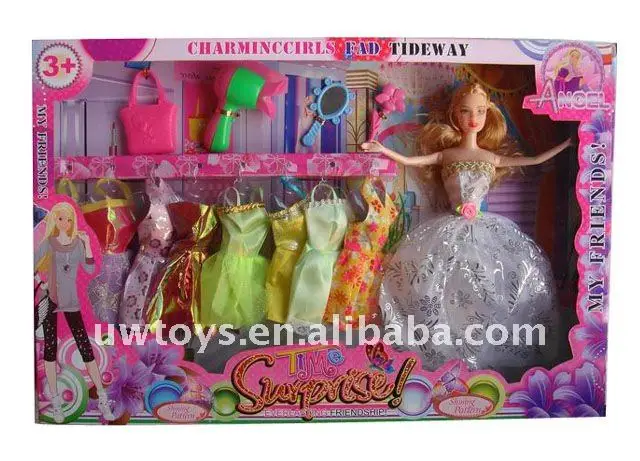 latest hot sell new fashion beauty doll set with beautiful dress