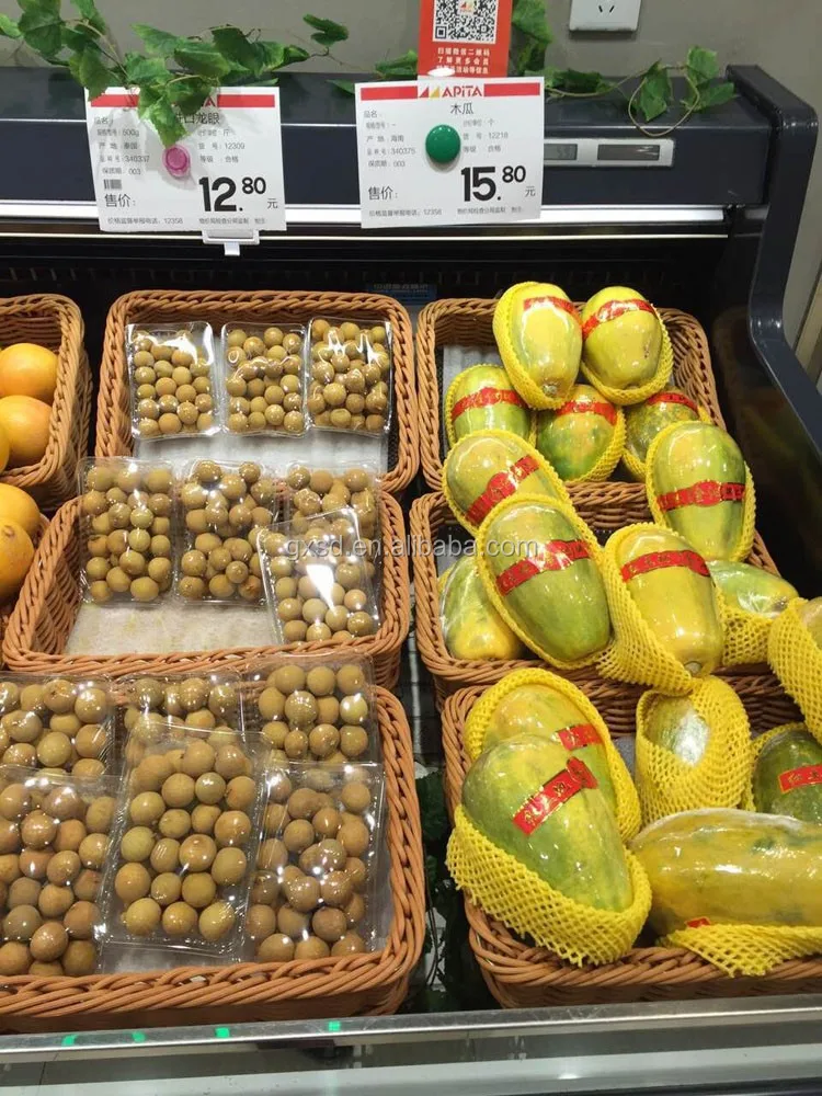 S & d卸売食品グレードpe籐wickerwork果物野菜スーパーマーケットディスプレイバスケット仕入れ・メーカー・工場