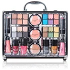 Professional Complete Aluminum Makeup Kit Beauty Cosmetic Gift Box Make Up Vanity Set