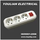 3 outlets Electrical socket ABS material with switch