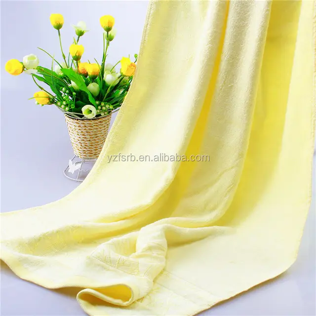 high quality yellow bamboo fiber luxury gift bath towel
