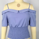 Women's Off Shoulder purple tops y blusas Blouse fast fashion clothing