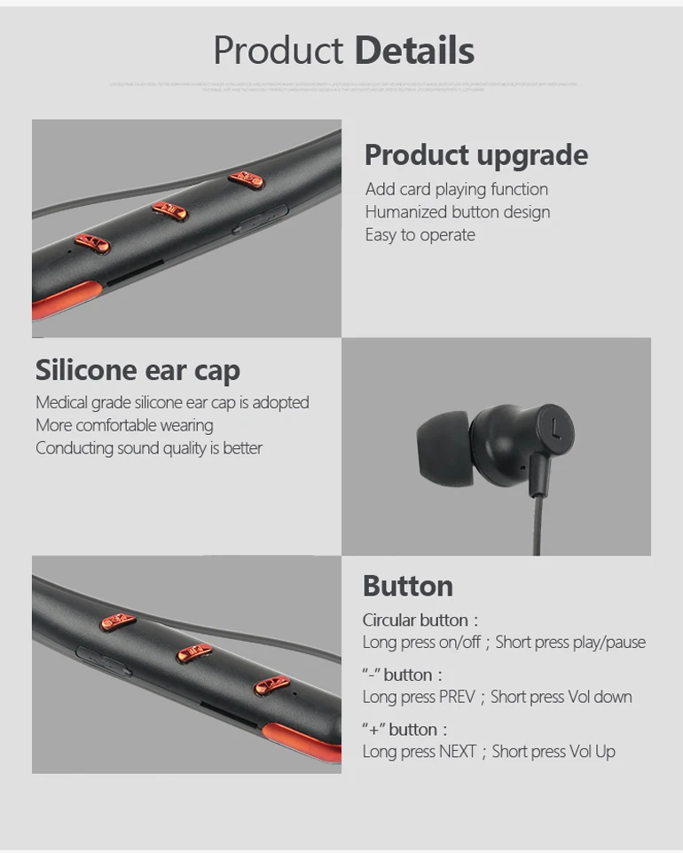 Sport Neckband Type Csr4.0 Wireless Headphones Earphone - ANKUX.COM