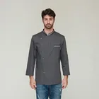 2017 Restaurant Hotel Chef Jackets Coats Uniform Long Sleeves Grey Black Red WIne Color Unisex