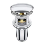 bath chrome finish brass water waste pop up drain
