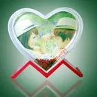 New Valentines Day Gifts Heart Glitter Plastic Liquid Photo Frame Clear Acrylic Floating