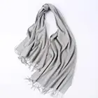 Pure Color Dyeing Scarves Shawl Wholesale 100% Wool Tassel Scarf