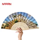 Cheap custom made folding bamboo hand fan as tourist souvenirs