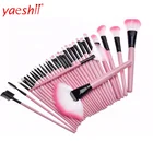 Yaeshii 32 pcs cosmetic professional makeup brushes sets pink make up brush kit with makeup bag