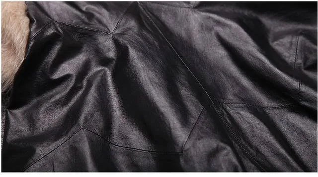 2014 the new explosion models in Europe and America big plush leather trim grass washed hooded sleeveless long vest