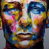 100% Handmade High Quality Knife Painting Abstract Man Face Portrait Oil Painting On Canvas Abstract Human Face Paintings