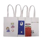 Factory whole sale cotton canvas tote bag beach bag zipper closure shoulder bag for shopping and promotion