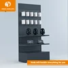 pop-up corner mobile phone display cabinet wooden cell phone display showcase with tempered glass