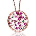 Design Ruby Stone Pendant Ruby Amethyst Cz Zircon Pendant Newest Women And Girls Design 18k Gold Plated Craft Flower AAA Zircon Amethyst And Ruby Stone Pendant Necklace