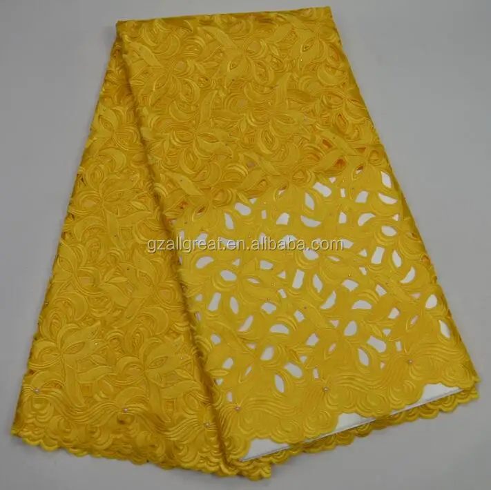 ag3883#10 yellow2017 new embroidery swiss voile lace / high