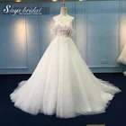 Fashionable sequins tiered ruffles latest muslim wedding dress