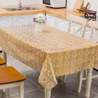 YR-017A youran137cm*20m stamp golden water proof oil proof eco-friendly PVC tablecloth/cover/mat, dining table cover