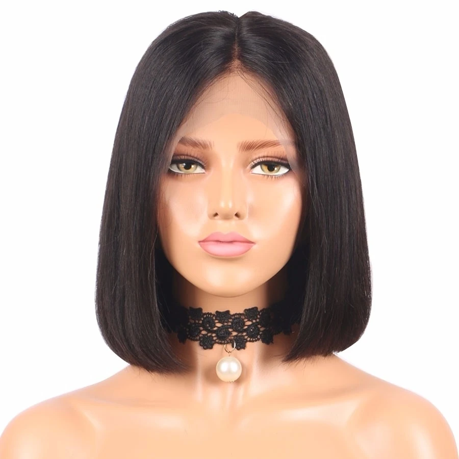 Short Bob Natural Light Ash Brown Orange 9a Human Hair Full Lace
