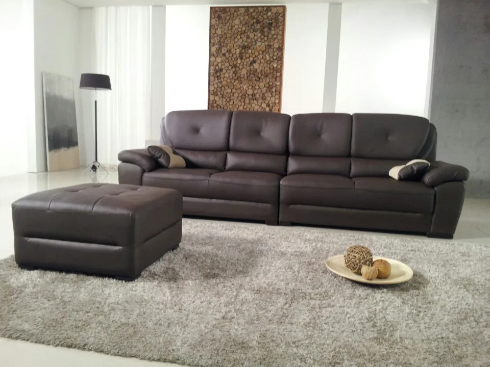 Home Furniture With Genuine Leather Sectional