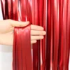2M Fringe Red Beaded Metallic Supplier Door Matte Foil Curtain Tassel Glitter Tinsel for Party Wedding Backdrop Decorative