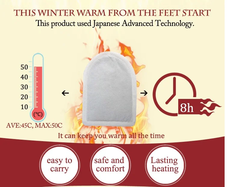 High quality disposable foot warmer toe warmer heat patch