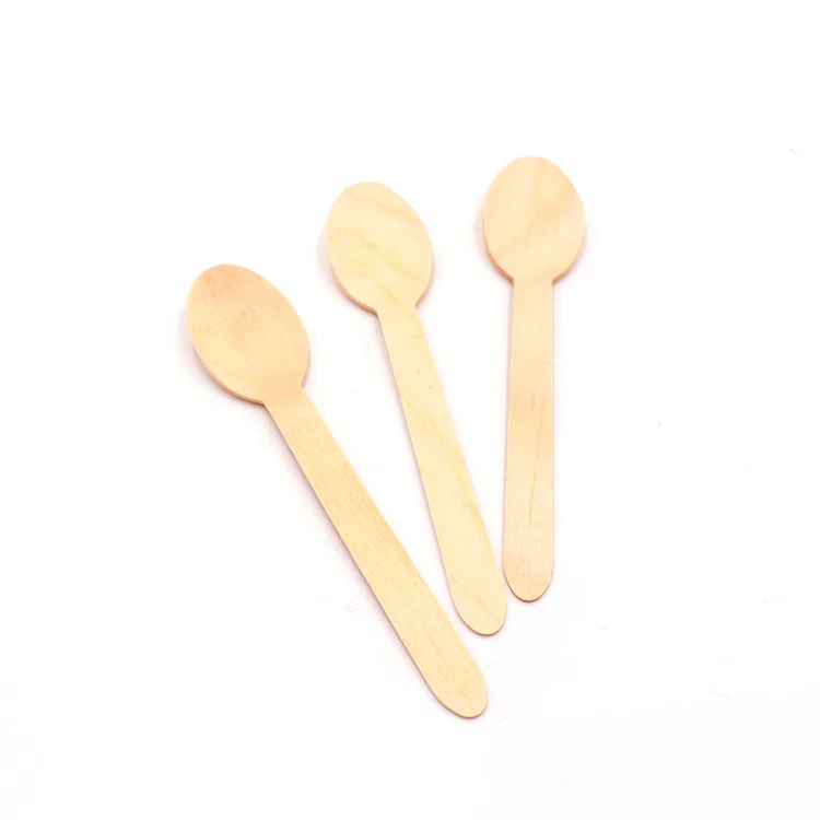 Wholesale 140Mm Disposable Wooden Spoon Set Fork And Spoon Packed In Stock