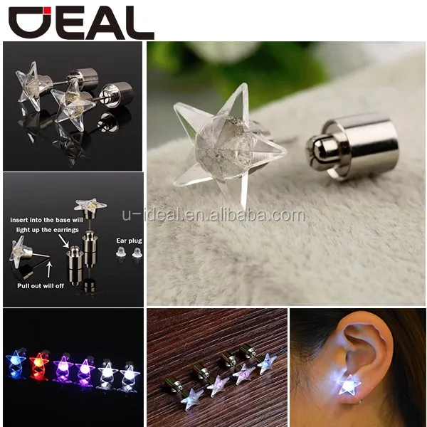 christmas gift xmas gift led earring batteries replaceable led
