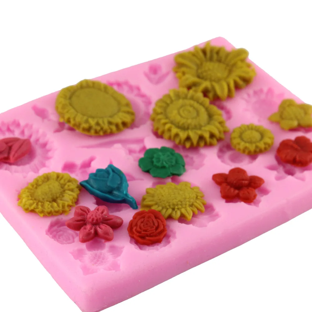 Sunflower fondant chocolate mold mold Arts DIY baking cake decoration mould tool taobao 1688 agent