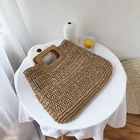 Personalized palm bohemian boho bag braided tote bag paper straw beach bag crochet straw handbag