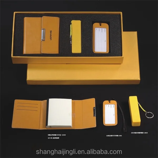 creative office gift notebook and pen gift set, with leather