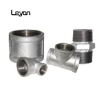 Hot dip galvanized pipe fitting malleable casting iron GI pipe plumbing materials elbow tee socket coupling fittings
