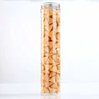 spiral sealing plastic transparent packaging jar with aluminum lid