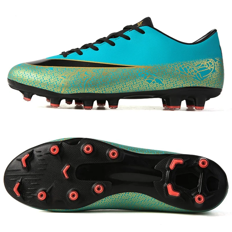 Topsion Hot-Selling Unisex Pu Upper Men Sport Football Trainer Soccer Shoes
