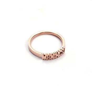 Stainless Steel Custom Nameplate Letter Design Gold Alphabet Rings