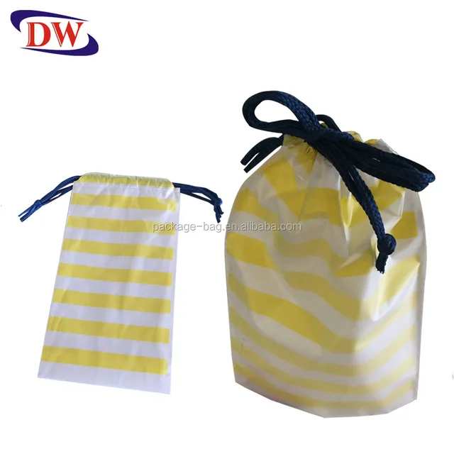 small drawstring two layers plastic jewelry gift bag