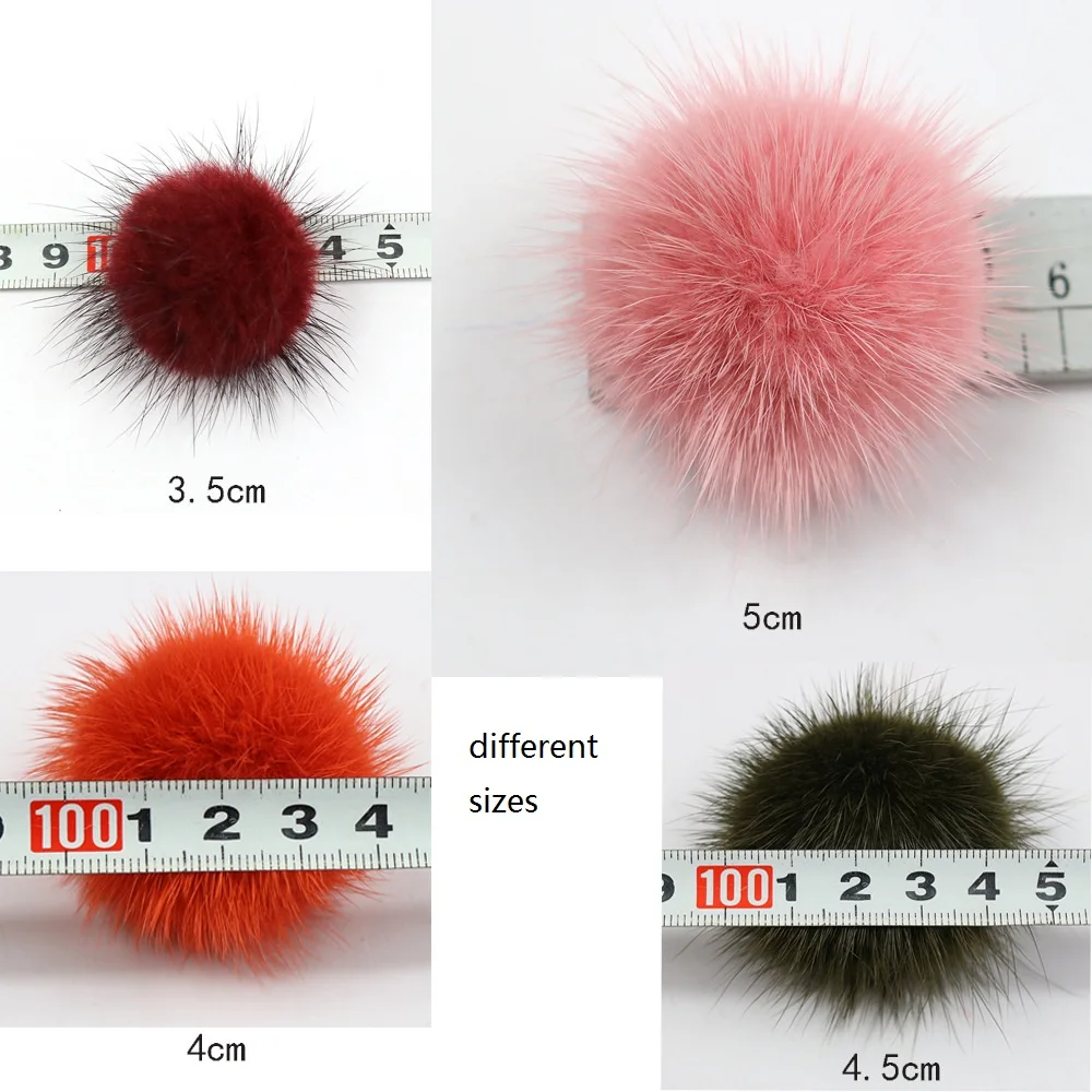 China Mink Pom Pom Fur Ball For Hats Pompon Keychain