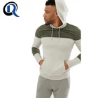 White Men Hoodies RUIQI Factory 100% Cotton 240g Green And White With Kangaroo Pocket Custom Men Color Block Hoodies