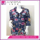 2017 Ladies's Fashion Silk Cotton Chiffon Printed Casual Wear Long Sleeve Blouse