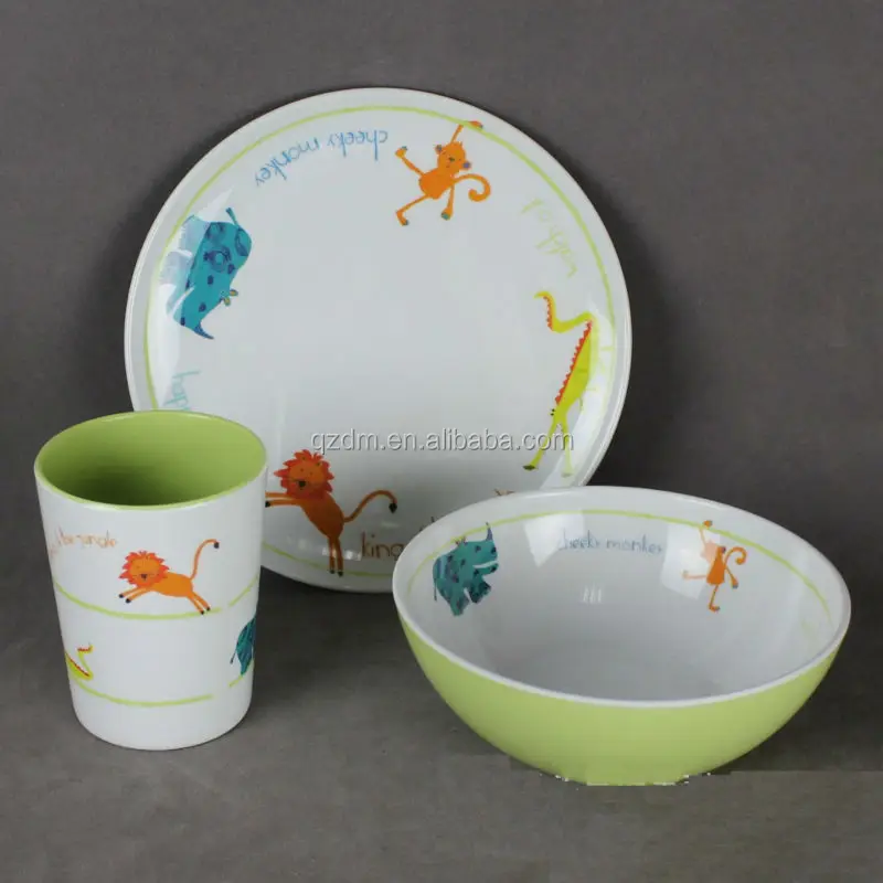 Double- color printing melamine dinner ware sets A5