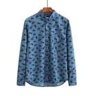 Hot Sale Men Print Shirt 100%Cotton Custom Long Sleeve Men Casual Shirts