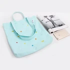 Embroidery cotton canvas drawstring pouch bag for gift