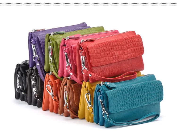 Women Wallets Leather genuine long Wallet Zipper Day Clutch Purse Wristlet Portefeuille Handbags Carteira Feminina designer